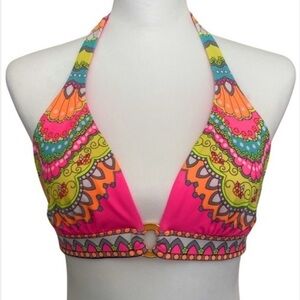 VICTORIA'S SECRET Neon Pink Boho Bikini Halter Top Large